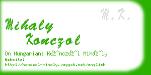 mihaly konczol business card